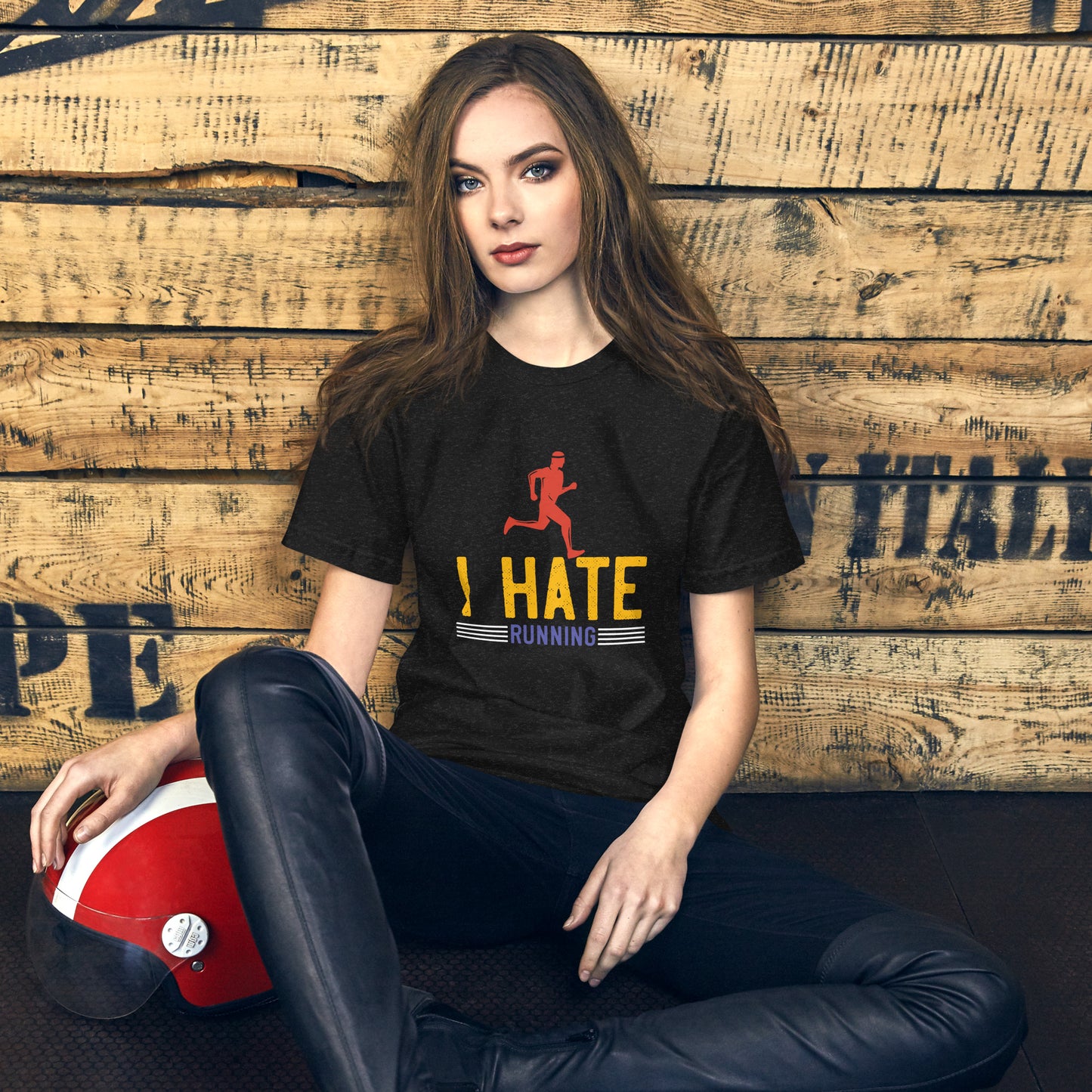 I HATE RUNNING unisex running t-shirt