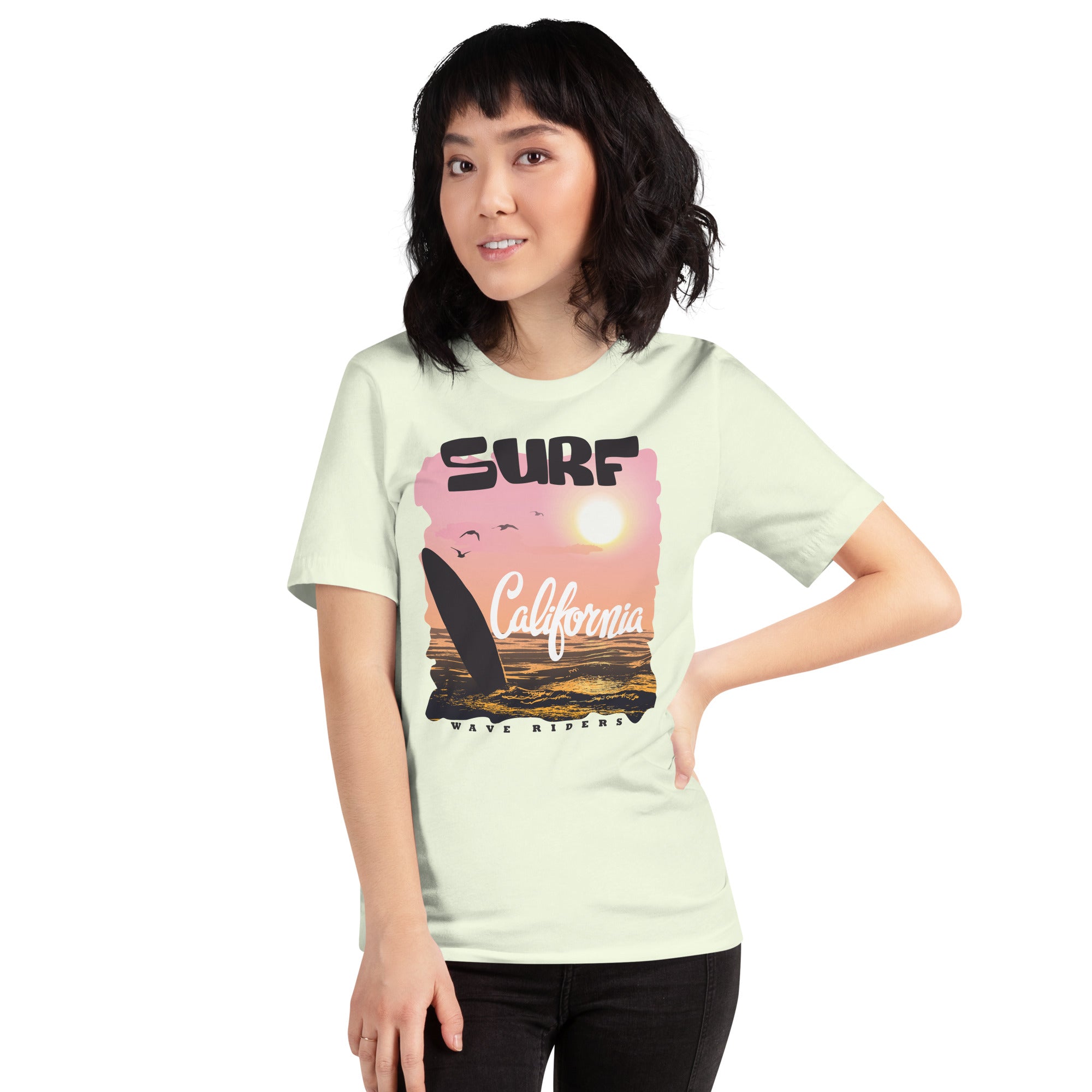 Camiseta unisex de la serie de verano SURF CALIFORNIA