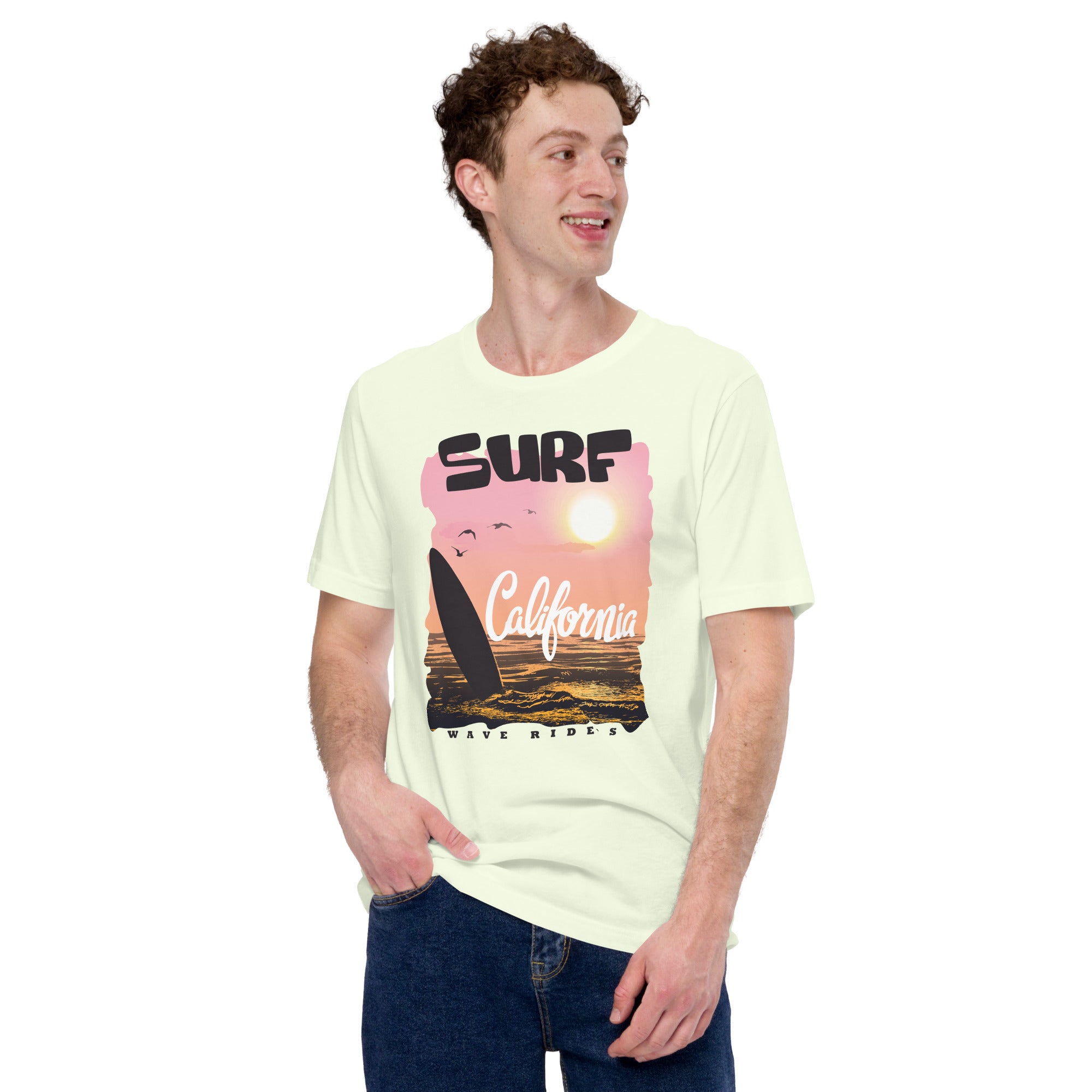 Camiseta unisex de la serie de verano SURF CALIFORNIA