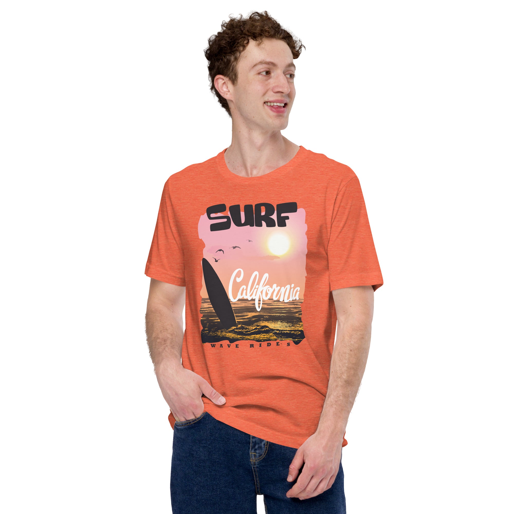 Camiseta unisex de la serie de verano SURF CALIFORNIA