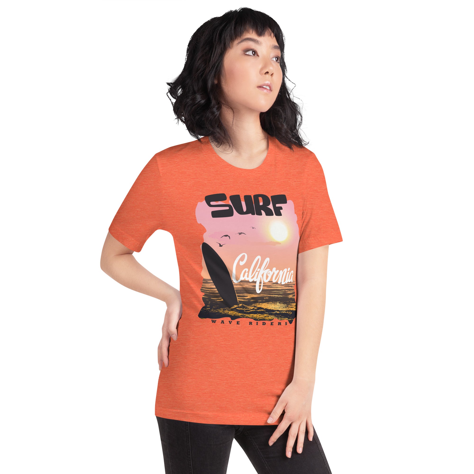 Camiseta unisex de la serie de verano SURF CALIFORNIA