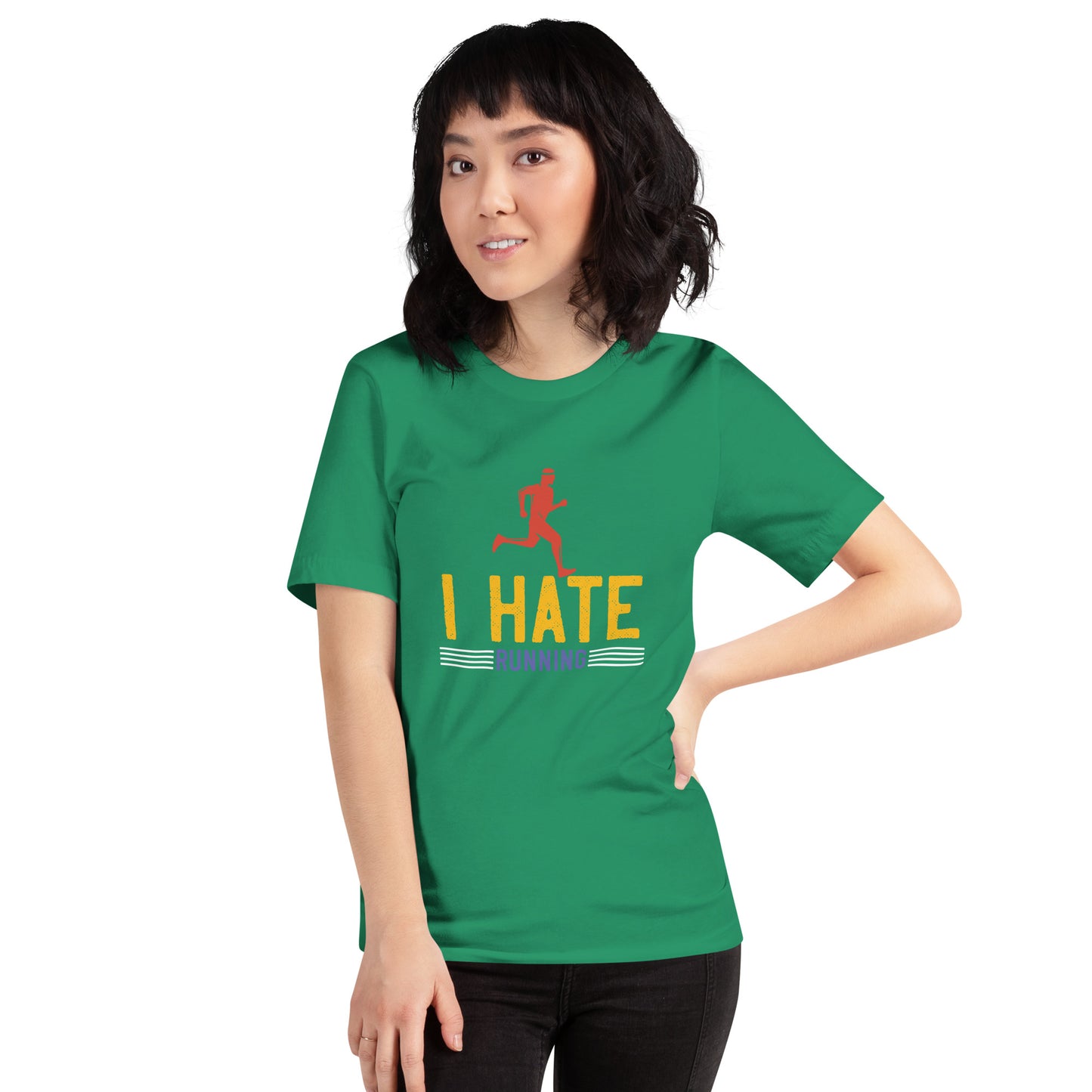 I HATE RUNNING unisex running t-shirt