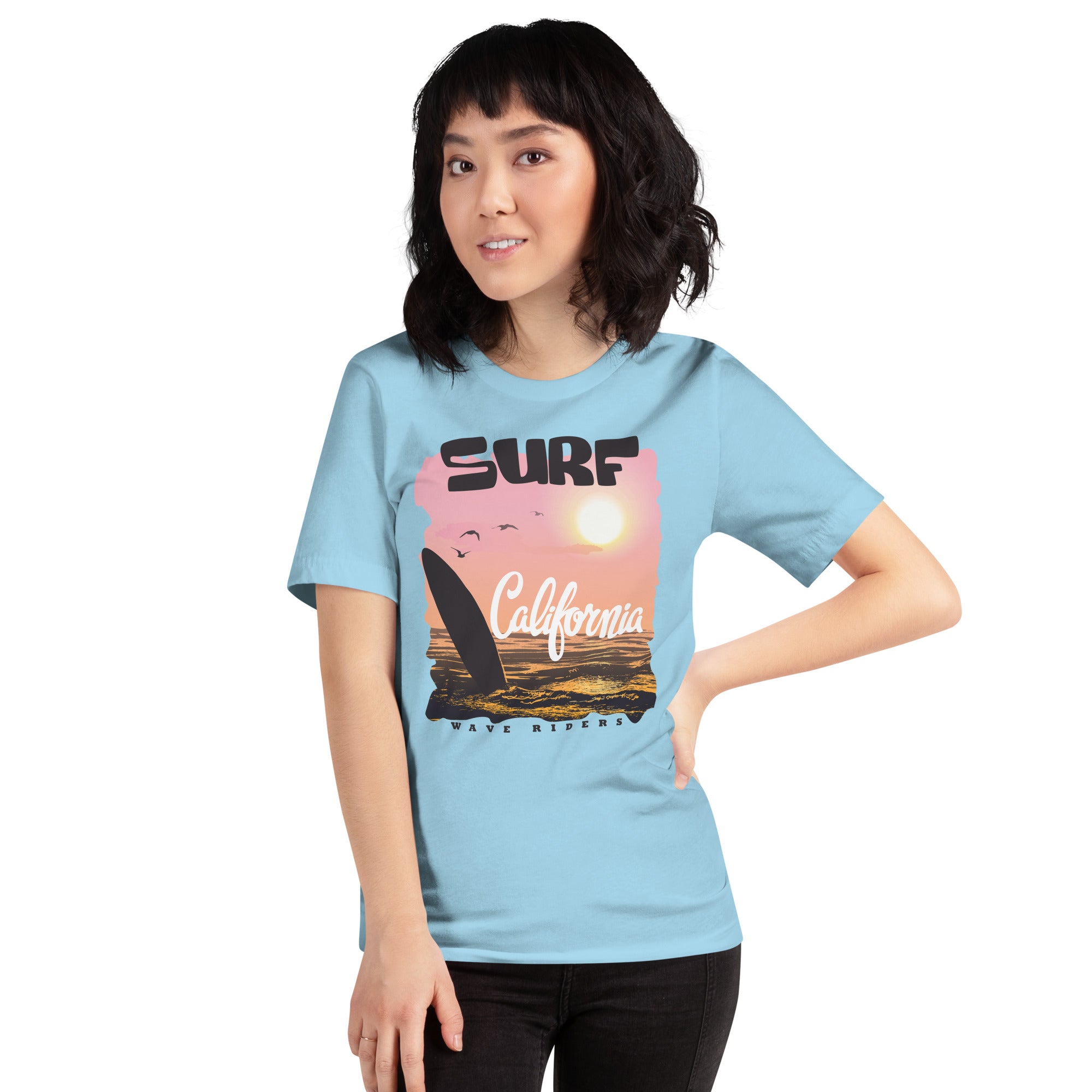 Camiseta unisex de la serie de verano SURF CALIFORNIA
