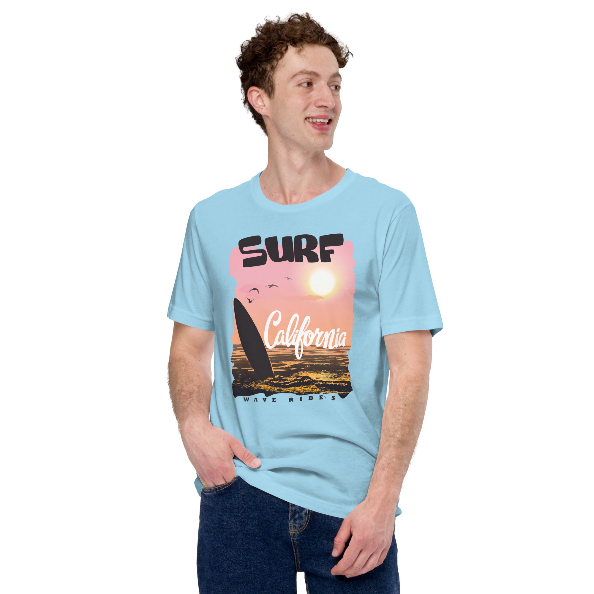 Camiseta unisex de la serie de verano SURF CALIFORNIA