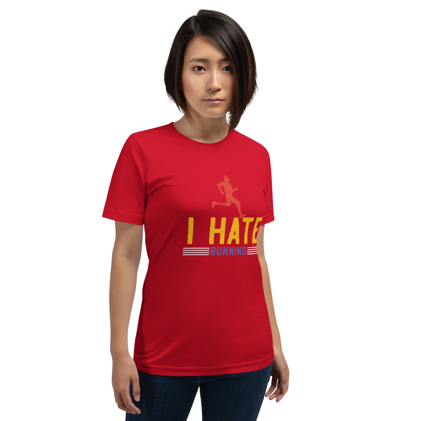 I HATE RUNNING unisex running t-shirt