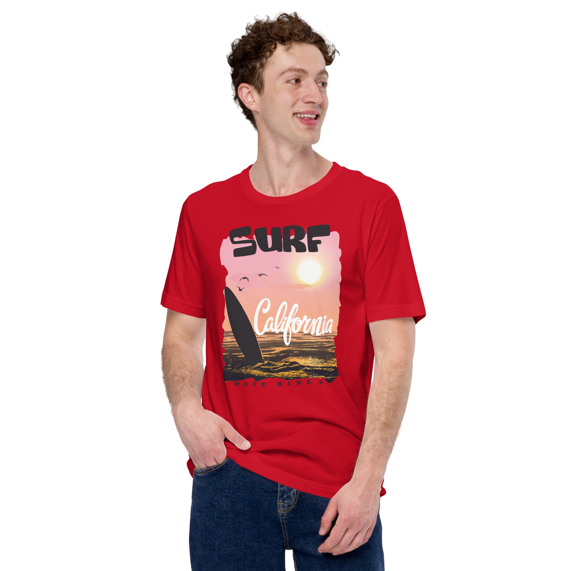 Camiseta unisex de la serie de verano SURF CALIFORNIA