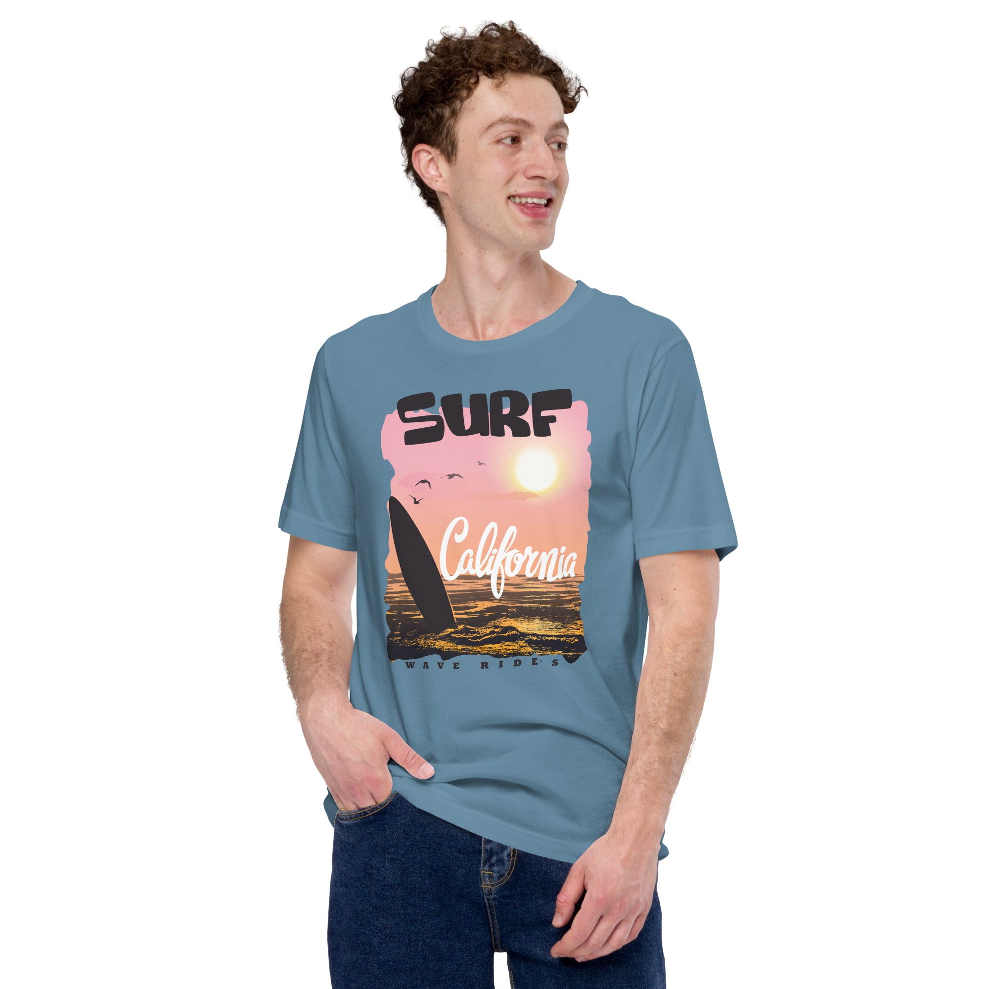 Camiseta unisex de la serie de verano SURF CALIFORNIA
