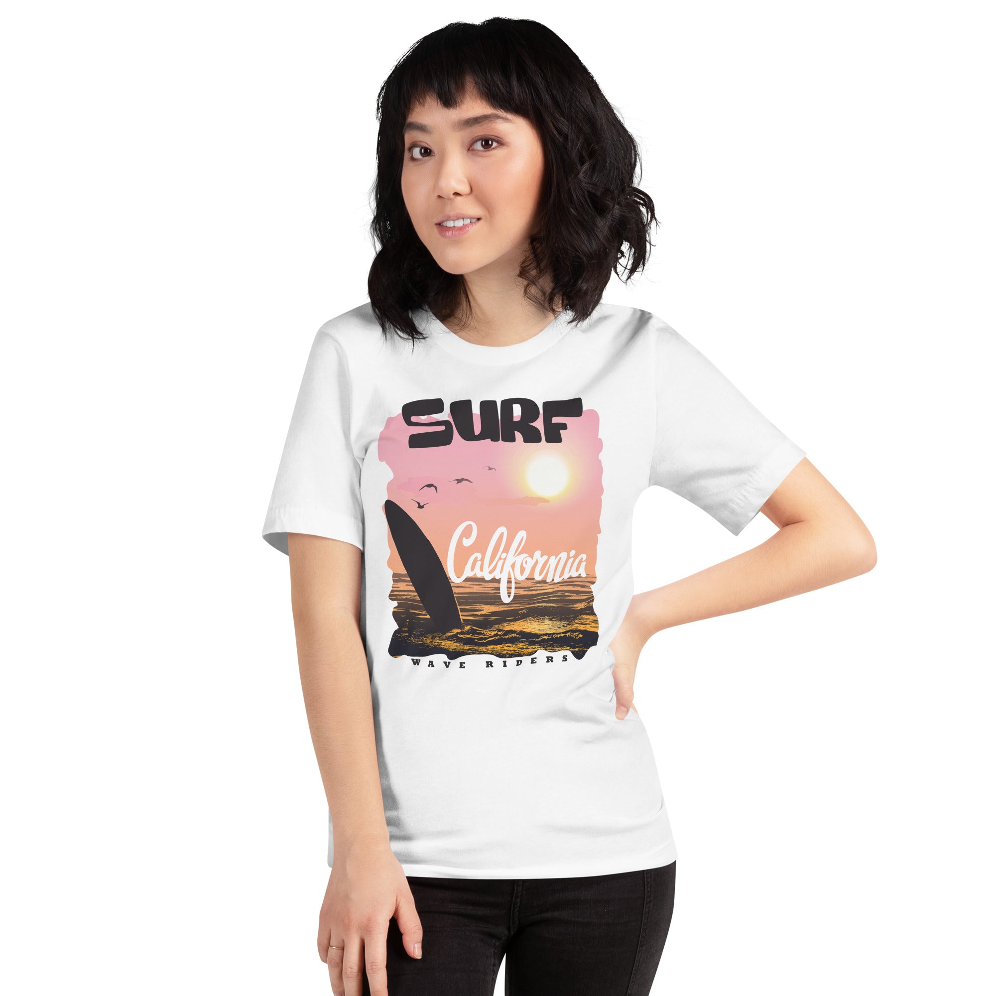 Camiseta unisex de la serie de verano SURF CALIFORNIA