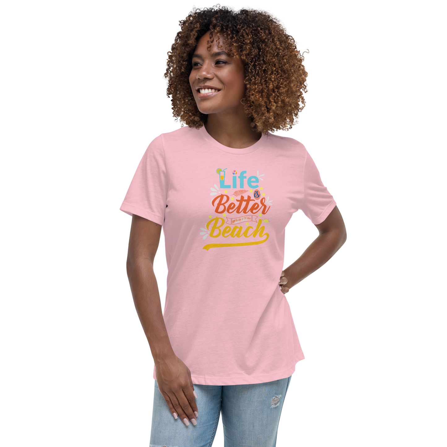 LIFE BETTER BEACH Women's Relaxed T-Shirt